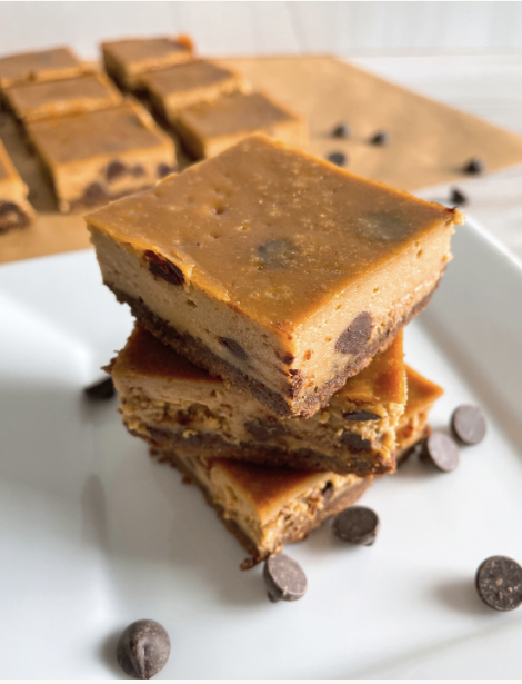 Dairy-Free Chocolate Chip Cheesecake Bars by Spoons N Spices - FoodSocial